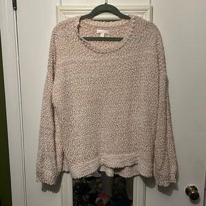 Lauren Conrad blush pink fuzzy sweater